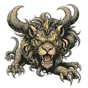 demon lion tattoo design idea