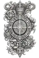 Patriotic Lithuanian Style, Religious symbols integrated tattoo design idea