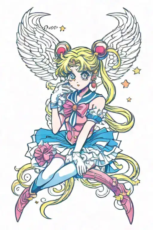 sailor moon tattoo design idea