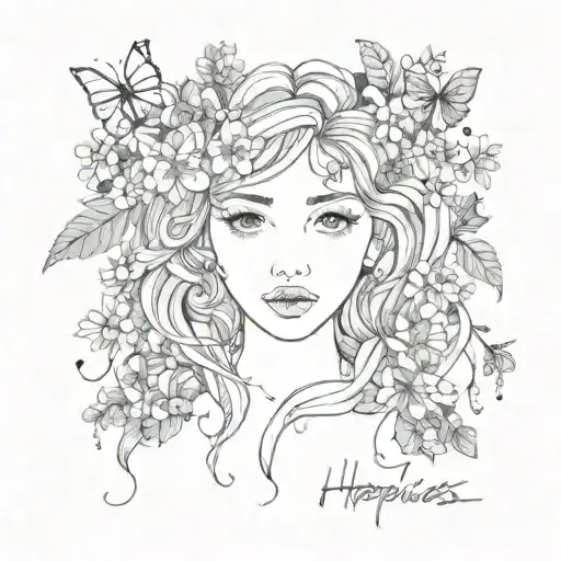 happiness tattoo design idea