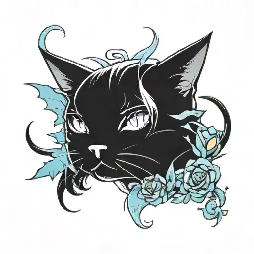anime neko girl tattoo design idea