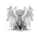 A dragon holding a football in its claws tattoo design idea
