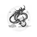 A dragon holding a football in its claws tattoo design idea