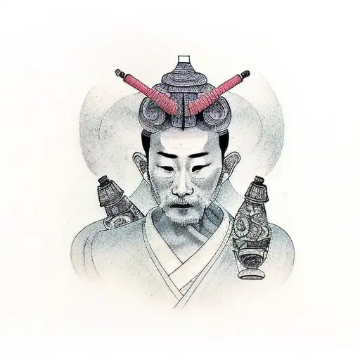 monk tattoo design idea