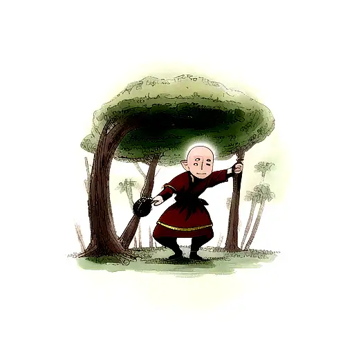 monk tattoo design idea