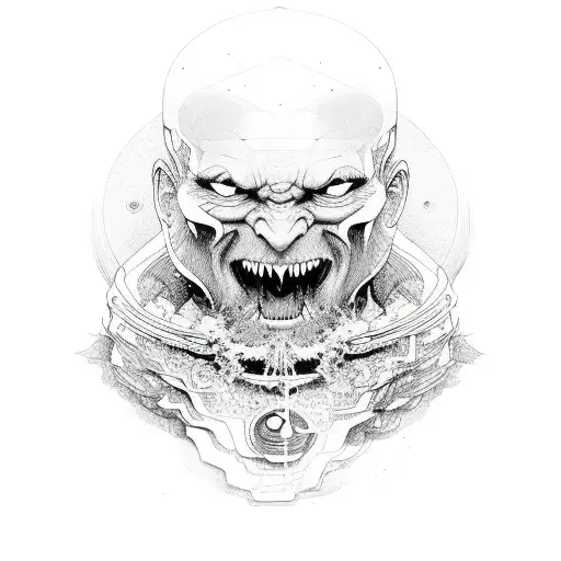 monk tattoo design idea