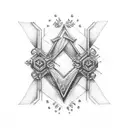 letters DD tattoo design idea