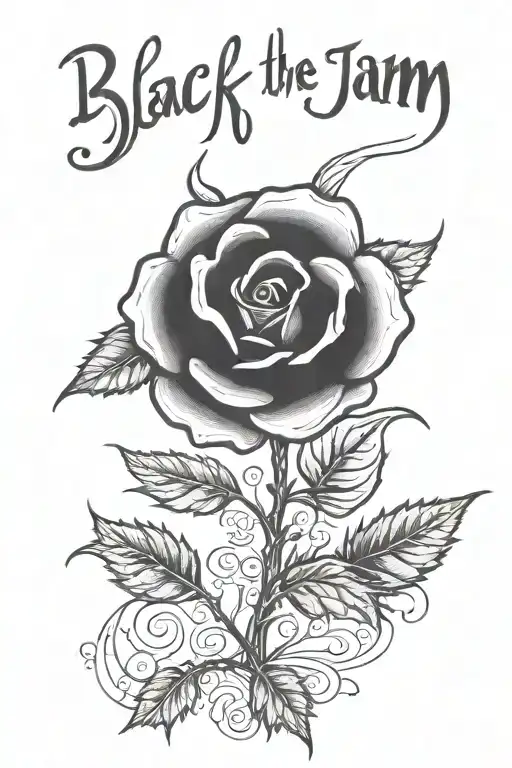 The lyrics to the song black by pearl jam around a black rose  tattoo design idea