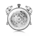 A vintage pocket watch with intricate details and skyscrapers reflected in its glass, symbolizing the timeless beauty of old money tattoo design idea