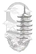Add one mount fuji on background tattoo design idea