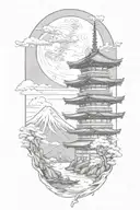 Add one mount fuji on background tattoo design idea