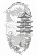 Add one mount fuji on background tattoo design idea