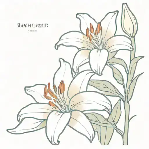 a white lily flower in relation to my first name with rapunzel's sun and lanterns tattoo design idea
