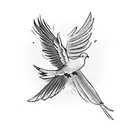 Dove with Native American feathers  tattoo design idea