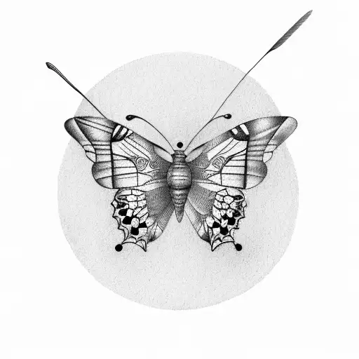  Butterfly with the name Dixie in it tattoo design idea