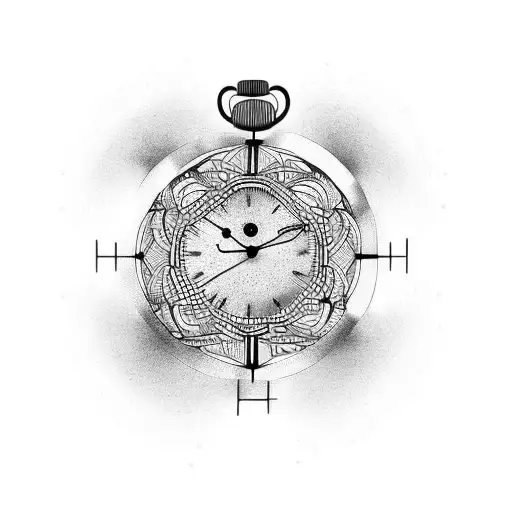Clock microrealism tattoo design idea