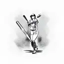 softball player  tattoo design idea