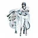 softball player  tattoo design idea