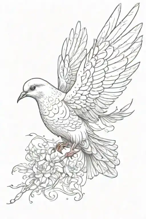 dove mid flight LLDEUCE600# tattoo design idea
