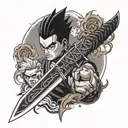 Gohan and kunai knife tattoo design idea