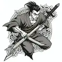 Gohan and kunai knife tattoo design idea