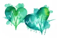 heartbeat symbol containing to two hearts tattoo design idea