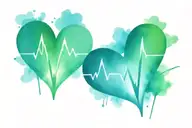 heartbeat symbol containing to two hearts tattoo design idea