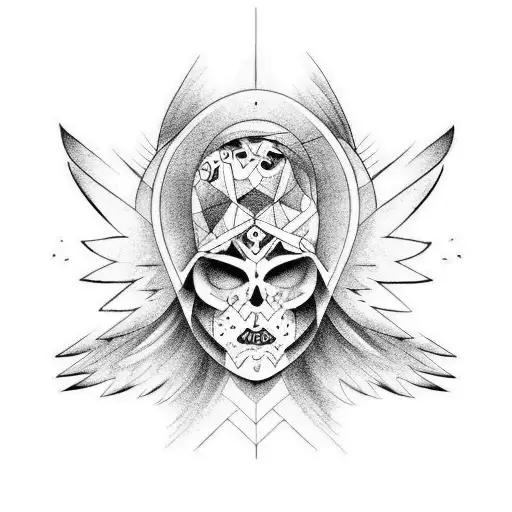 fallen angel tattoo design idea