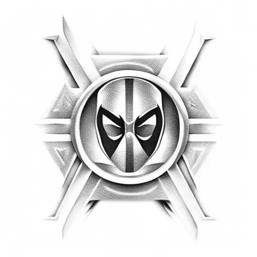 Wonder woman with deadpool tattoo design idea