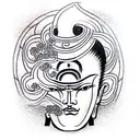japanese evil in between gautam buddha  tattoo design idea