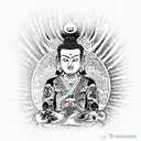japanese evil in between gautam buddha  tattoo design idea
