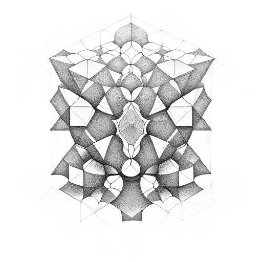 metatron cube pontilism  tattoo design idea