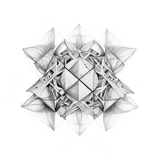 metatron cube 3d tattoo design idea