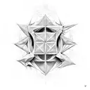metatron cube 3d tattoo design idea