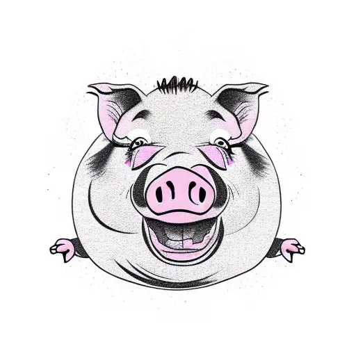 dancing pig tattoo design idea