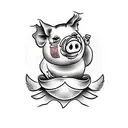 dancing pig tattoo design idea