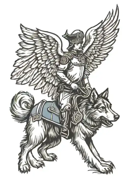 police sheepdog archangel Michael tattoo design idea