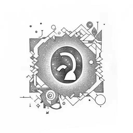 Question mark with universe inside of it tattoo design idea