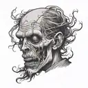 zombie head tattoo tattoo design idea