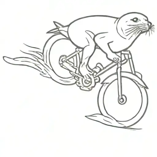a seal riding a dirt bike tattoo design idea