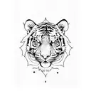 simple tiger mandala tattoo design idea