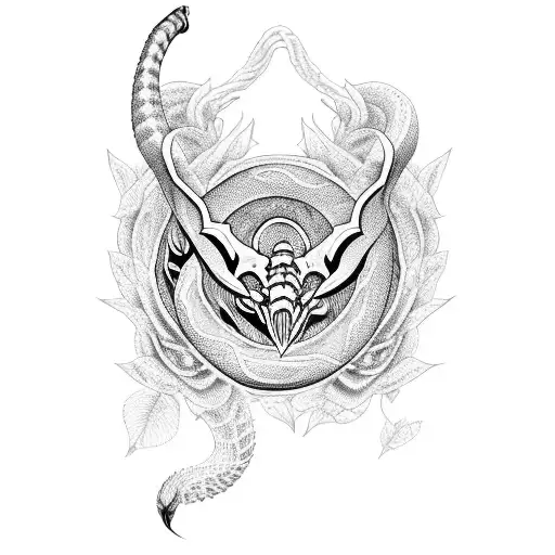Cobra con rosas tattoo design idea