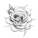 A snake weaving through a garden of roses and plants tattoo design idea