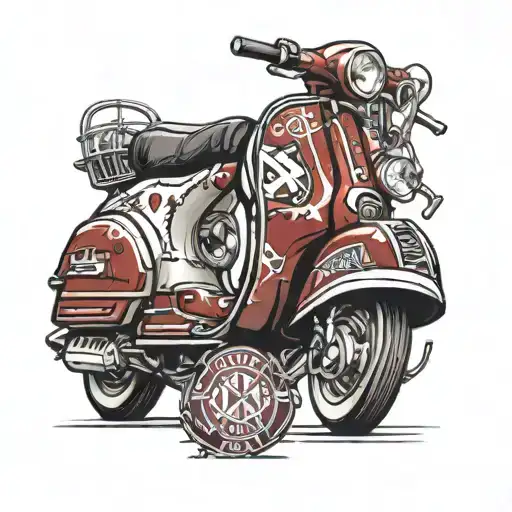 vespa and west ham united fc  tattoo design idea