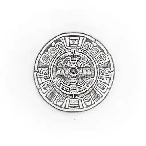 aztec calendar tattoo design idea