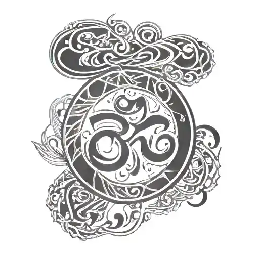 Overlapping Diagnol Om Symbol Bracelets tattoo design idea