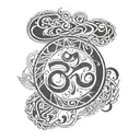 Overlapping Diagnol Om Symbol Bracelets tattoo design idea