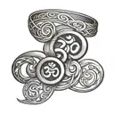 Overlapping Diagnol Om Symbol Bracelets tattoo design idea