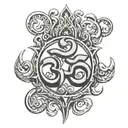 Overlapping Diagnol Om Symbol Bracelets tattoo design idea