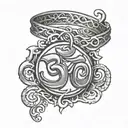 Overlapping Diagnol Om Symbol Bracelets tattoo design idea